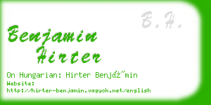 benjamin hirter business card